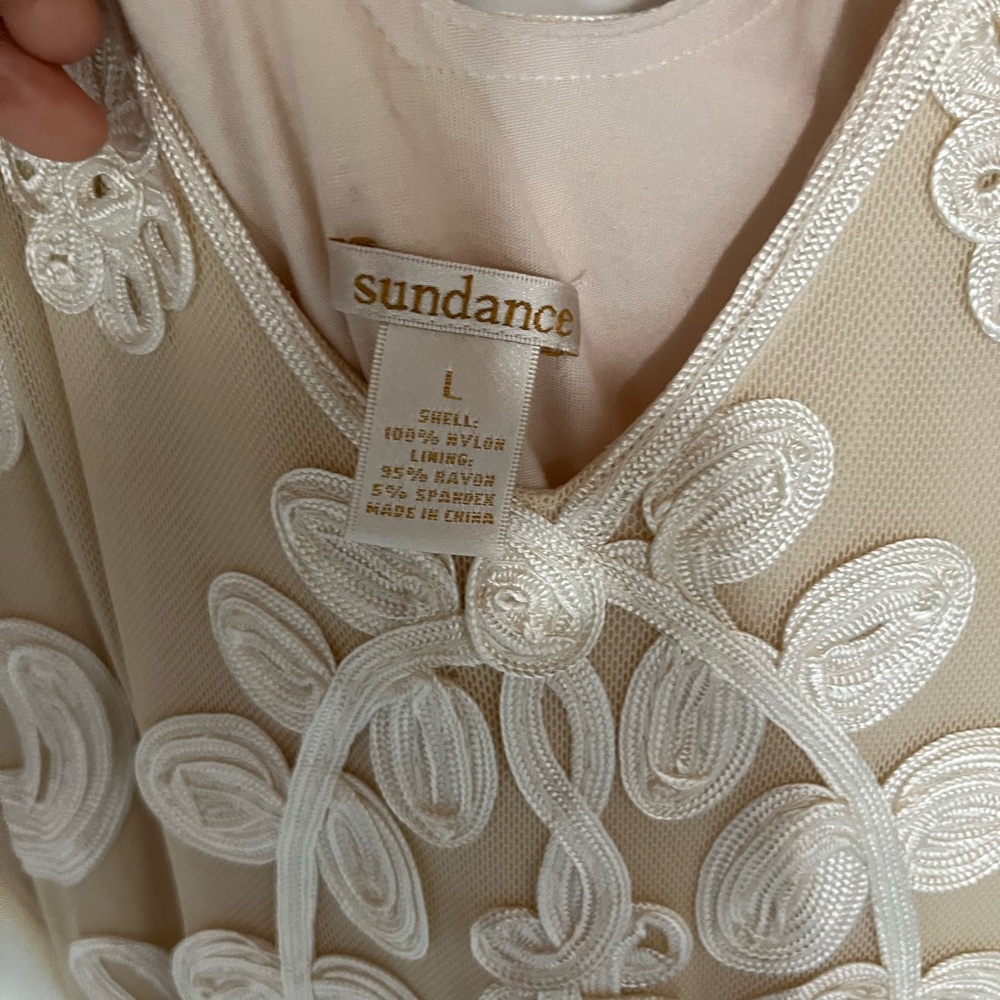 Sundance Cream Floral Maxi Dress large wedding excellent condition - Picture 2 of 3